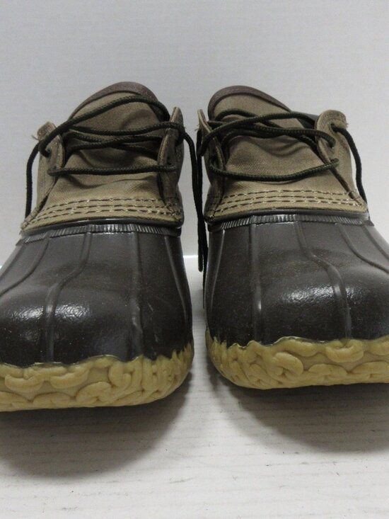 VINTAGE LL Bean Bean Boots 10 M Low Duck Canvas Rubber Gum Sole USA main image 7
